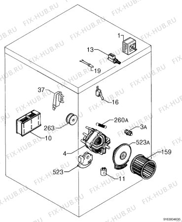 Взрыв-схема комплектующей Zanussi TD4112W - Схема узла Electrical equipment 268